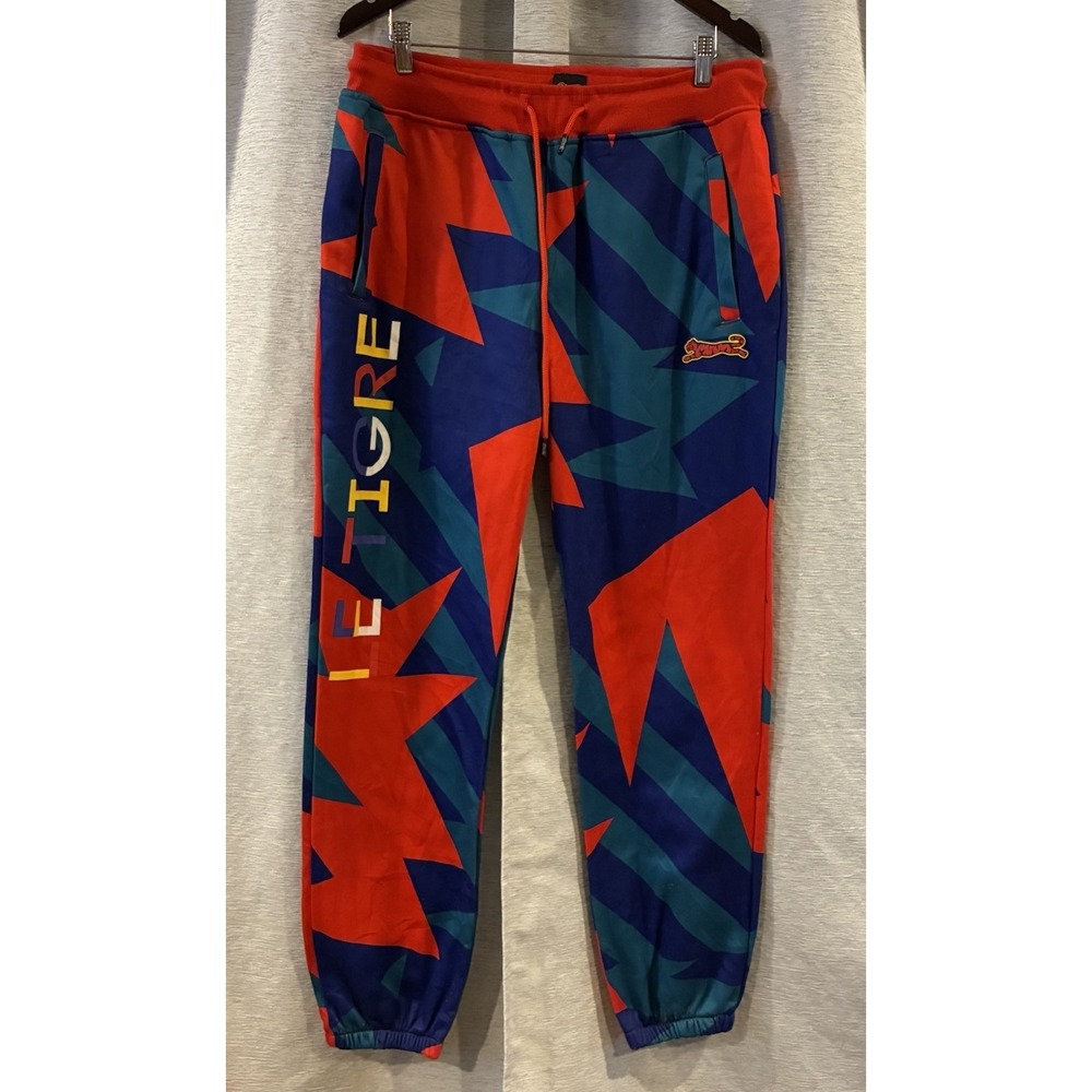 Le Tigre Men's Colorblock Jogger Pants Sweatpants Size XL Retro